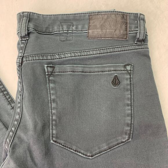 Volcom Juniors Womens Sz 9 Black Gray Stretch Skinny 30" Inseam Denim Jeans - Picture 5 of 12